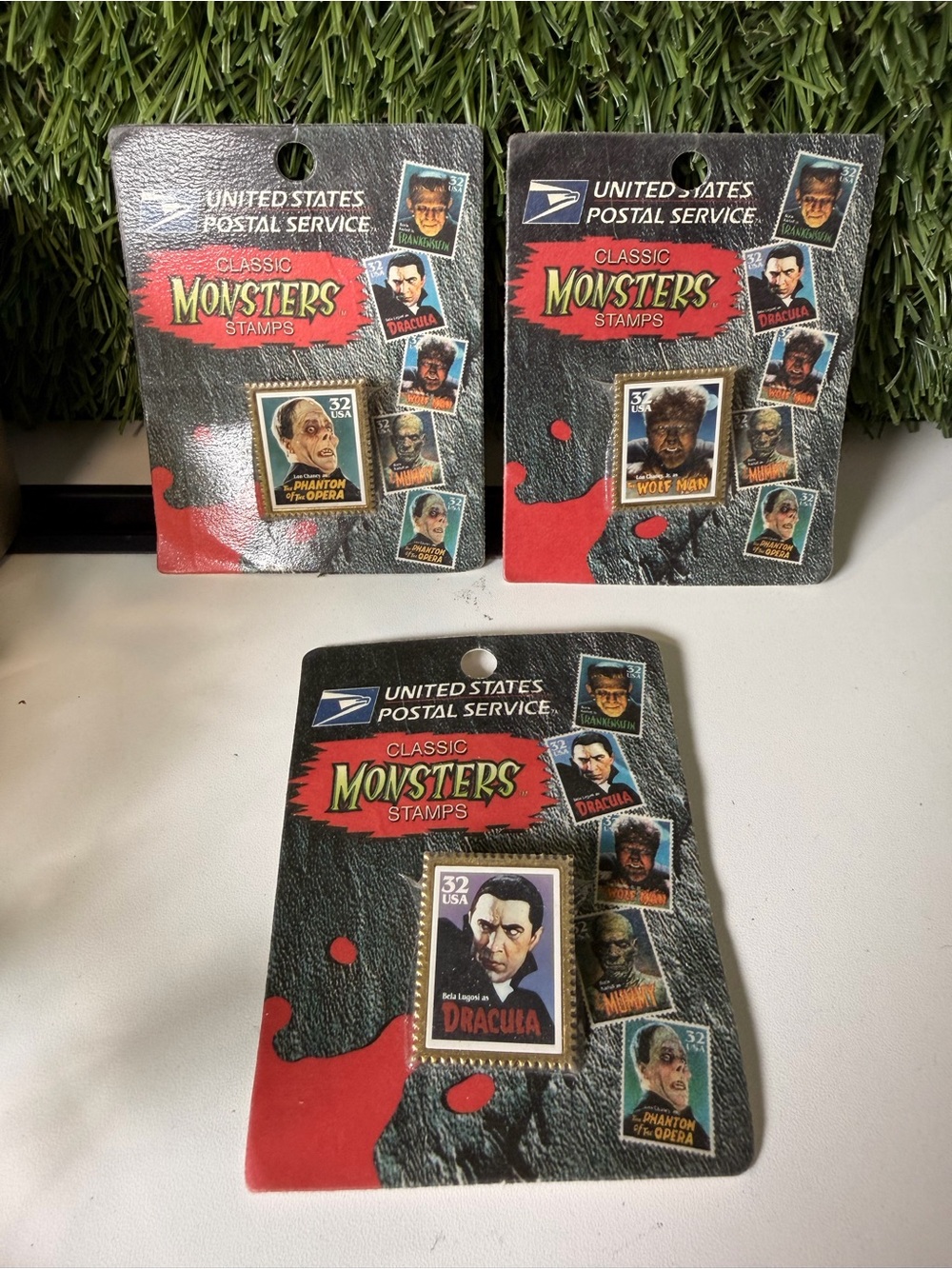 USPS Classic Monsters Stamps Pack - Dracula, Wolf Man, Phantom